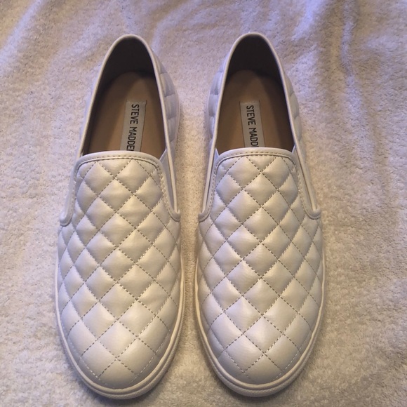Steve Madden Shoes - STEVE MADDEN Ecentrcq White  Quilted Sneakers